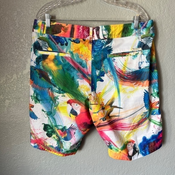 Blueman 48 swim trunks colorful, fun parrot watercolor print - Picture 2 of 10